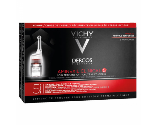 Vichy Dercos Aminexil Clinical 5 Πρόγραμμα κατά της Τριχόπτωσης Πολλαπλής Στόχευσης, 21 μονοδόσεις 