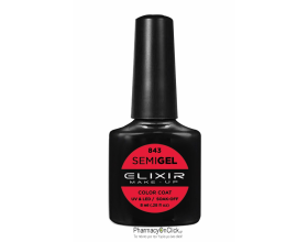 Elixir semigel uv/led, Ημιμόνιμο βερνίκι no843,Boston University Red, 8ml