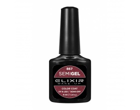 Elixir semigel uv/led, Ημιμόνιμο βερνίκι no867, Μεταλλικό Κόκκινο, 8ml