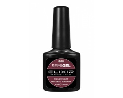 Elixir semigel uv/led, Ημιμόνιμο βερνίκι no868, Μεταλλικό Σκούρο Κόκκινο, 8ml
