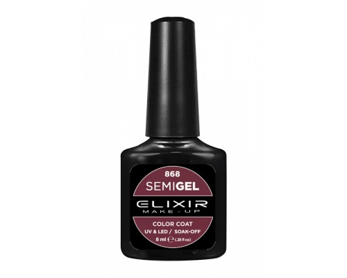 Elixir semigel uv/led, Ημιμόνιμο βερνίκι no868, Μεταλλικό Σκούρο Κόκκινο, 8ml Elixir semigel uv/led, Ημιμόνιμο βερνίκι no868, Μεταλλικό Σκούρο Κόκκινο, 8ml