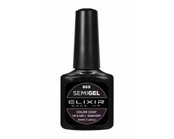 Elixir semigel uv/led, Ημιμόνιμο βερνίκι no869, Mαύρο, 8ml Elixir semigel uv/led, Ημιμόνιμο βερνίκι no869, Mαύρο, 8ml