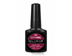 Elixir semigel uv/led, Ημιμόνιμο βερνίκι no886,Imperial Purple, 8ml