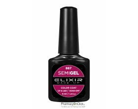 Elixir semigel uv/led, Ημιμόνιμο βερνίκι no887, Tyrian Purple, 8ml