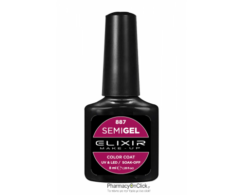 Elixir semigel uv/led, Ημιμόνιμο βερνίκι no887, Tyrian Purple, 8ml