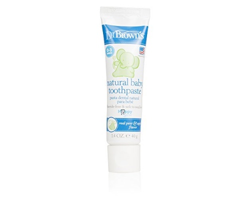 Dr. Brown's HG025 Natural Baby Toothpaste Βρεφική Οδοντόκρεμα χωρίς Φθόριο με Γεύση Αχλάδι & Μήλο, 40gr 