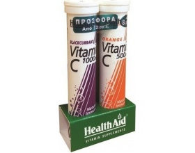 HealthAid Vitamin C 1000mg Blackcurrant, 20 Αναβράζοντα Δισκία & Δώρο Vitamin C 1000mg Orange 20 Αναβράζοντα HealthAid Vitamin C 1000mg Blackcurrant, 20 Αναβράζοντα Δισκία & Δώρο Vitamin C 1000mg Orange 20 Αναβράζοντα