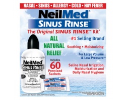 NeilMed SINUS RINSE Σύστημα ρινικών πλύσεων για ενήλικες περιέχει 1 συσκεύη 14.400 ml+ 60 φακελάκια  (14.4lt)