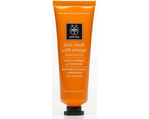 Apivita Face Mask with Orange Radiance Μάσκα Λάμψης με Πορτοκάλι, 50ml  Apivita Face Mask with Orange Radiance Μάσκα Λάμψης με Πορτοκάλι, 50ml