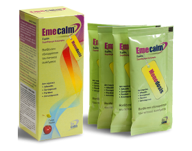 Emecalm Σιρόπι με γεύση κεράσι 6x10ml φακελάκια, Συμπλήρωμα Διατροφής που επαναφέρει τα επίπεδα της γλυκόζης και την καλή λειτουργία του πεπτικού συστήματος.