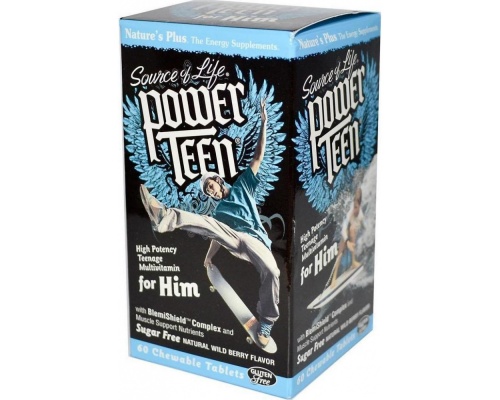 Nature's Plus Power Teen for Him, 60chew tabs Nature's Plus Power Teen for Him, 60chew tabs