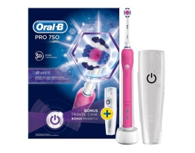 Oral-B 3D White Pro 750 Ηλεκτρική Οδοντόβουρτσα μαζί με θήκη ταξιδίου 1 τεμάχιο 