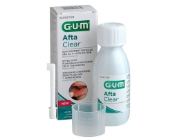 GUM Afta Clear Mouthrinse Στοματικό διάλυμα ιδανικό για θεραπεία στοματικών αφθών δεν προκαλεί τσούξιμο 120ml 
