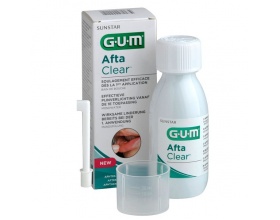 GUM Afta Clear Mouthrinse Στοματικό διάλυμα ιδανικό για θεραπεία στοματικών αφθών δεν προκαλεί τσούξιμο 120ml 