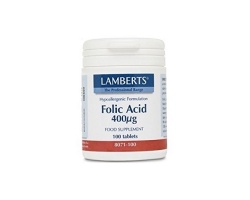 Lamberts Folic acid 400mcg Συμπλήρωμα διατροφής φυλλικό οξύ 100tabs  Lamberts Folic acid 400mcg Συμπλήρωμα διατροφής φυλλικό οξύ 100tabs