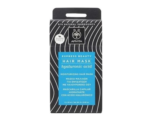 APIVITA Moisturizing Hair Mask Express Beauty Μάσκα Ενυδάτωσης για Όλους τους Τύπους Μαλλιών με Υαλουρονικό Οξύ, 20ml   APIVITA Moisturizing Hair Mask Express Beauty Μάσκα Ενυδάτωσης για Όλους τους Τύπους Μαλλιών με Υαλουρονικό Οξύ, 20ml