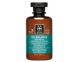Apivita Oil Balance Σαμπουάν για τα Λιπαρά Μαλλιά με Μέντα & Πρόπολη, 250ml  Apivita Oil Balance Σαμπουάν για τα Λιπαρά Μαλλιά με Μέντα & Πρόπολη, 250ml