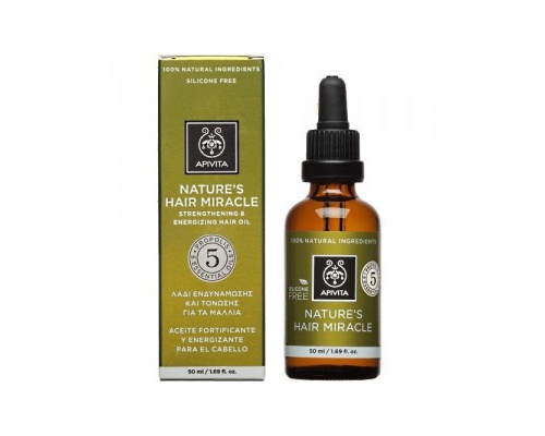 APIVITA Nature's Hair Miracle Λάδι Ενδυνάμωσης & Τόνωσης για τα Μαλλιά, με Πρόπολη & 5 Αιθέρια Έλαια, 50ml  APIVITA Nature's Hair Miracle Λάδι Ενδυνάμωσης & Τόνωσης για τα Μαλλιά, με Πρόπολη & 5 Αιθέρια Έλαια, 50ml