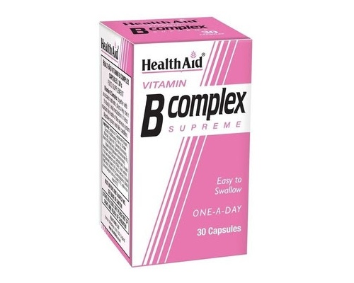 Health Aid Vitamin B Complex Supreme, Συμπλήρωμα Διατροφής για το μεταβολισμό και την υγεία του νευρικού συστήματος 30 tablets   Health Aid Vitamin B Complex Supreme, Συμπλήρωμα Διατροφής για το μεταβολισμό και την υγεία του νευρικού συστήματος 30 tablets