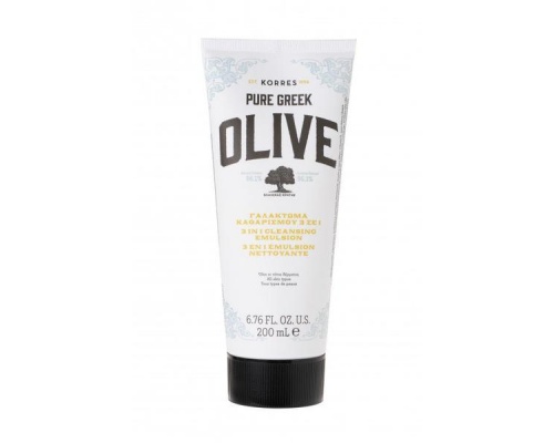 KORRES Pure Greek Olive Γαλάκτωμα Καθαρισμού 3 Σε 1 Για ολους τους τύπους δέρματος, 200ml