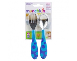  Munchkin, Παιδικό Σετ Φαγητού Πιρούνι-Κουτάλι Χρώμα Μπλε, 12m+, 2τμχ