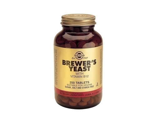 SOLGAR Brewer's Yeast with Vit. B12, 250 ταμπλέτες SOLGAR Brewer's Yeast with Vit. B12, 250 ταμπλέτες