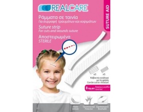 RealCare Suture Strip, Αποστειρωμένα Ράμματα σε ταινία, 8τεμ