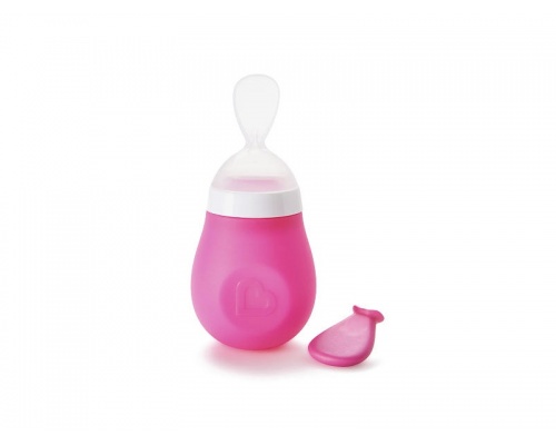 Munchkin, Κουτάλι Ρυθμιζόμενης Ροής απο 4m+, χρώμα ρόζ, 1τεμάχιο Munchkin, Κουτάλι Ρυθμιζόμενης Ροής απο 4m+, χρώμα ρόζ, 1τεμάχιο