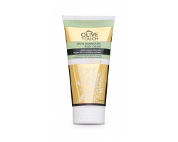 Olive Touch Satin Shimmering Body Cream Gold, Ενυδατική κρέμα σώματος λάμψης με  Argan oil &  Αγγούρι 200ml