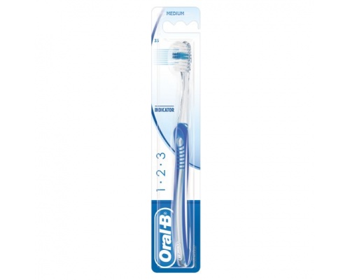 Oral-b Οδοντόβουρτσα 1-2-3 Indicator Medium 35, 1 τεμάχιο Oral-b Οδοντόβουρτσα 1-2-3 Indicator Medium 35, 1 τεμάχιο