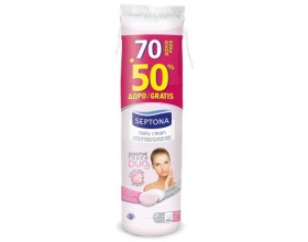 Septona Daily Clean Sensitive Touch DUO Δίσκοι Ντεμακιγιάζ Διπλής Όψης (70 Δίσκοι + 50% Δώρο)