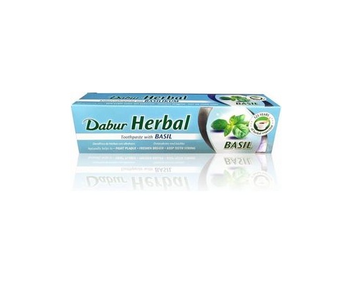 Samcos Dabur Basil Toothpaste 100ml, Οδοντόκρεμα Φυτική Αγιουβερδική με βασιλικό  Samcos Dabur Basil Toothpaste 100ml, Οδοντόκρεμα Φυτική Αγιουβερδική με βασιλικό