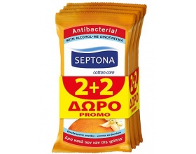 SEPTONA Αντιβακτηριδιακά Υγρά Μαντηλάκια Άνθος Πορτοκαλιού,  2+2