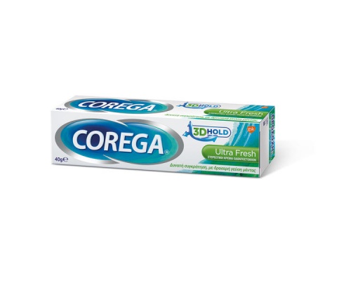 Corega 3D Hold Ultra Fresh Στερεωτική Κρέμα Οδοντοστοιχιών με δροσερή γεύση μέντας, 40gr Corega 3D Hold Ultra Fresh Στερεωτική Κρέμα Οδοντοστοιχιών με δροσερή γεύση μέντας, 40gr