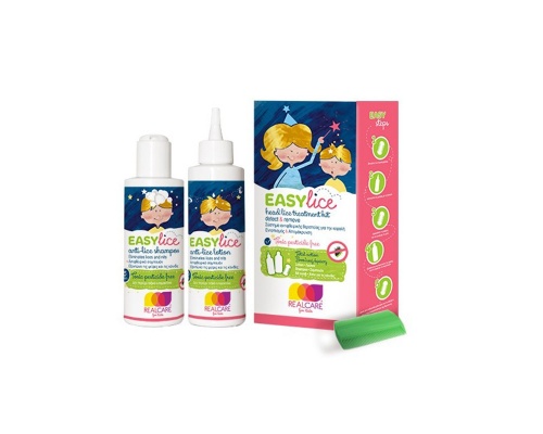 Real Care EASYLICE Kit Σύστημα αντιφθειρικής θεραπείας με Λοσιόν 125ml & Σαμπουάν 125ml & Χτένι για κόνιδες  Real Care EASYLICE Kit Σύστημα αντιφθειρικής θεραπείας με Λοσιόν 125ml & Σαμπουάν 125ml & Χτένι για κόνιδες