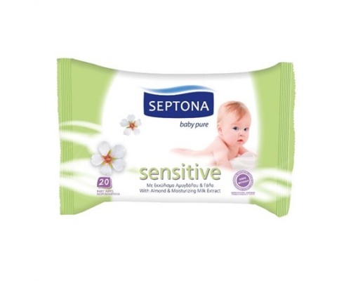 Septona, Calm n Care, Μωρομάντηλα Sensitive με Αμυγδαλέλαιο x 20, 1 τεμ.   Septona, Calm n Care, Μωρομάντηλα Sensitive με Αμυγδαλέλαιο x 20, 1 τεμ.