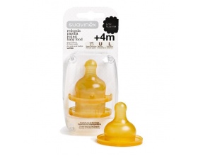  SUAVINEX 4m+, Στρογγυλή Θηλή Καουτσούκ, Γρήγορης Ροής, 3150388, 2 τεμ.