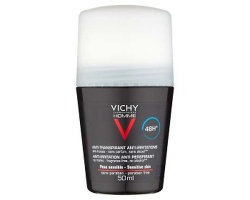 VICHY HOMME Deodorant Anti-transpirant, Αποσμητική φροντίδα για 48 ώρες για την ευαίσθητη επιδερμίδα των ανδρών 50ml