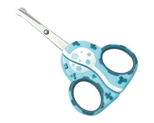 Primamma Ψαλιδάκι Βρεφικής Περιποίησης 0m+,  Ανοξείδωτο με Στρογγυλεμένες Άκρες & Αντιολισθητική Εργονομική Λαβή 1 τεμάχιο χρώματος γαλάζιο