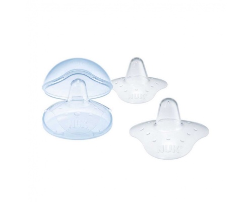 NUK Nipple Shields, Ασπίδες θηλής από σιλικόνη για την προστασία κατά το θηλασμό μέγεθος Medium, 2 τεμάχια  NUK Nipple Shields, Ασπίδες θηλής από σιλικόνη για την προστασία κατά το θηλασμό μέγεθος Medium, 2 τεμάχια