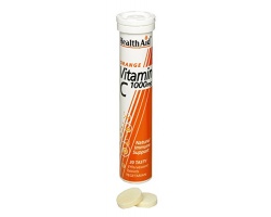 Health Aid VITAMIN C 1000mg  - Βιταμίνη C με γεύση πορτοκάλι σε αναβράζοντα δισκία 20 ταμπλέτες