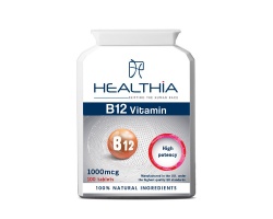 Healthia Vitamin Β12 Συμπλήρωμα Διατροφής με Βιταμίνη Β12, 100tabs  Healthia Vitamin Β12 Συμπλήρωμα Διατροφής με Βιταμίνη Β12, 100tabs