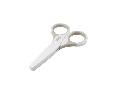 NUK Baby Nail Scissors, Ψαλιδάκι ασφαλείας με στρογγυλεμένες άκρες και προστατευτικό κάλυμμα, Γκρί, 1 τεμάχιο