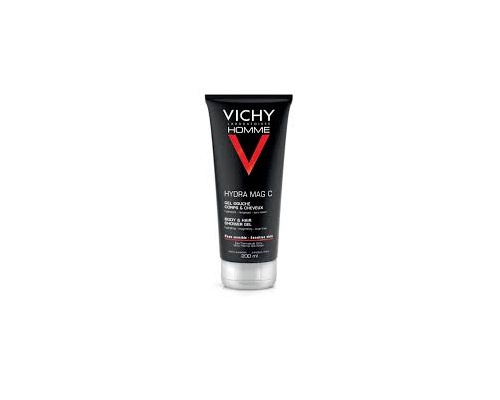 Vichy Homme Hydra Mag C Gel Douche 200ml, Αφρόλουτρο με συνδυασμό Μαγνησίου και Βιταμίνης C που "γεμίζει" ενέργεια