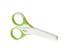 NUK Baby Nail Scissors, Ψαλιδάκι ασφαλείας με στρογγυλεμένες άκρες και προστατευτικό κάλυμμα, Πράσινο, 1 τεμάχιο 