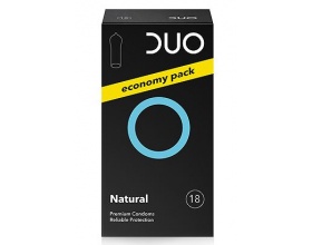 DUO CONDOMS Natural, Προφυλακτικά υψηλής ποιότητας, Κανονικό, 18 τεμάχια