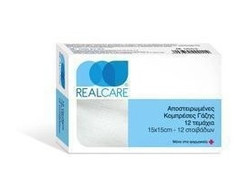 REAL CARE,  Αποστειρωμένες Γάζες, 15Χ15Χ12