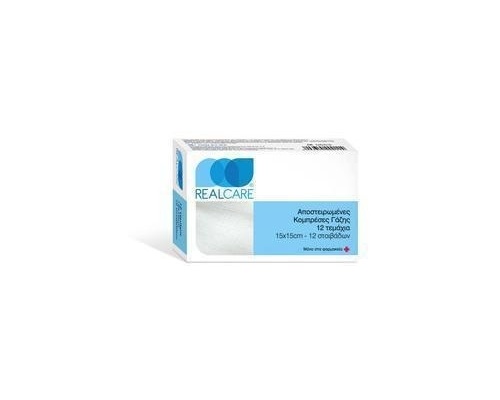 REAL CARE,  Αποστειρωμένες Γάζες, 15Χ15Χ12 REAL CARE,  Αποστειρωμένες Γάζες, 15Χ15Χ12