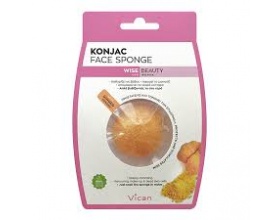 VICAN, Konjac Face Sponge Σφουγγάρι Προσώπου με Σκόνη Τζίντζερ, 1 Τμχ. 