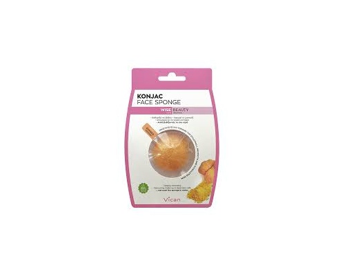 VICAN, Konjac Face Sponge Σφουγγάρι Προσώπου με Σκόνη Τζίντζερ, 1 Τμχ.  VICAN, Konjac Face Sponge Σφουγγάρι Προσώπου με Σκόνη Τζίντζερ, 1 Τμχ.